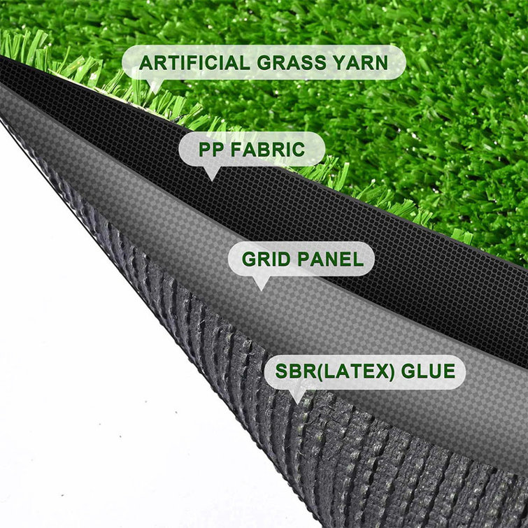 Artificial Grass Rug with Pile, Realistic Four-Tone Design, Customizable Size