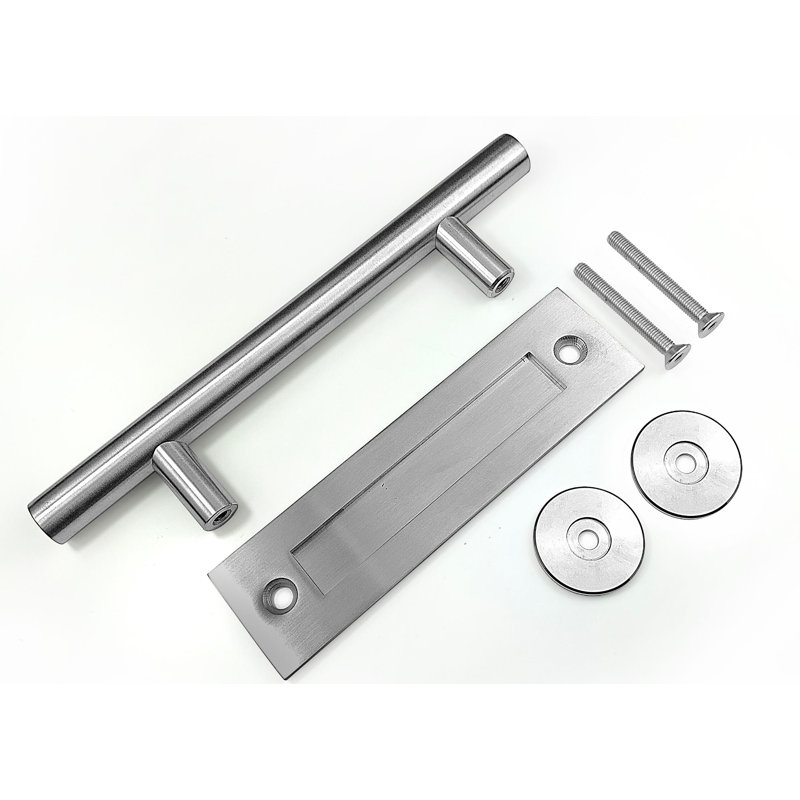 Poignée de porte en nickel brossé pour poignée / poignée de porte de grange coulissante