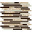 Tesora Mocha Interlocking 12 in. x 12 in. Glass Stone Blend Mosaic Wall Tile