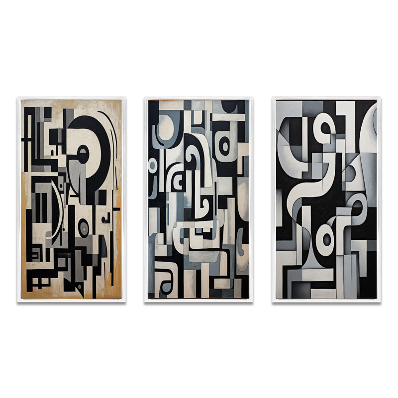 "Garden Of Urban Groove", 3 pièces, Cadre flottant blanc, H 28 po x l 36 po