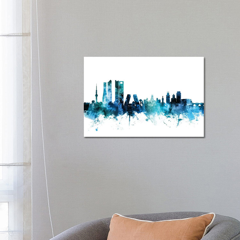 Madrid, Spain Skyline by Michael Tompsett - Wrapped Canvas Gallery-Wrapped Canvas Giclée