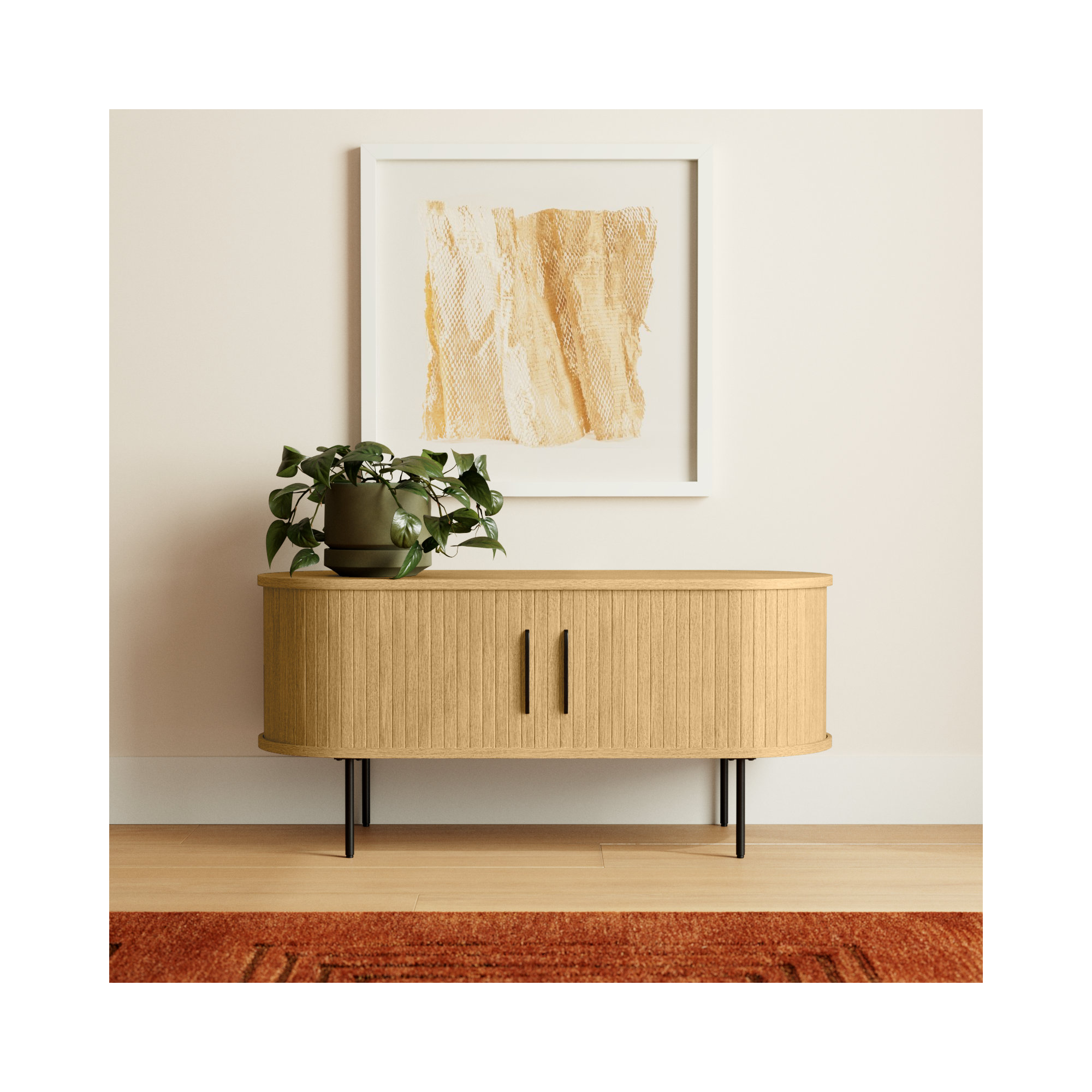Iris 47.25'' Media Console, Natural Oak