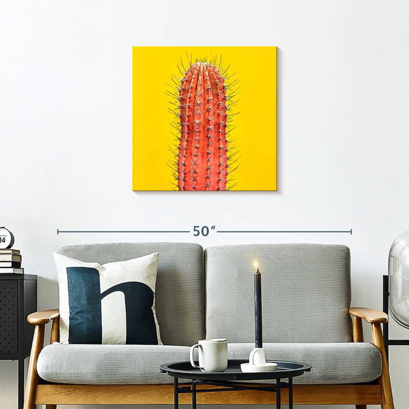 Harnek Orange Cactus, 24" H x 24" W
