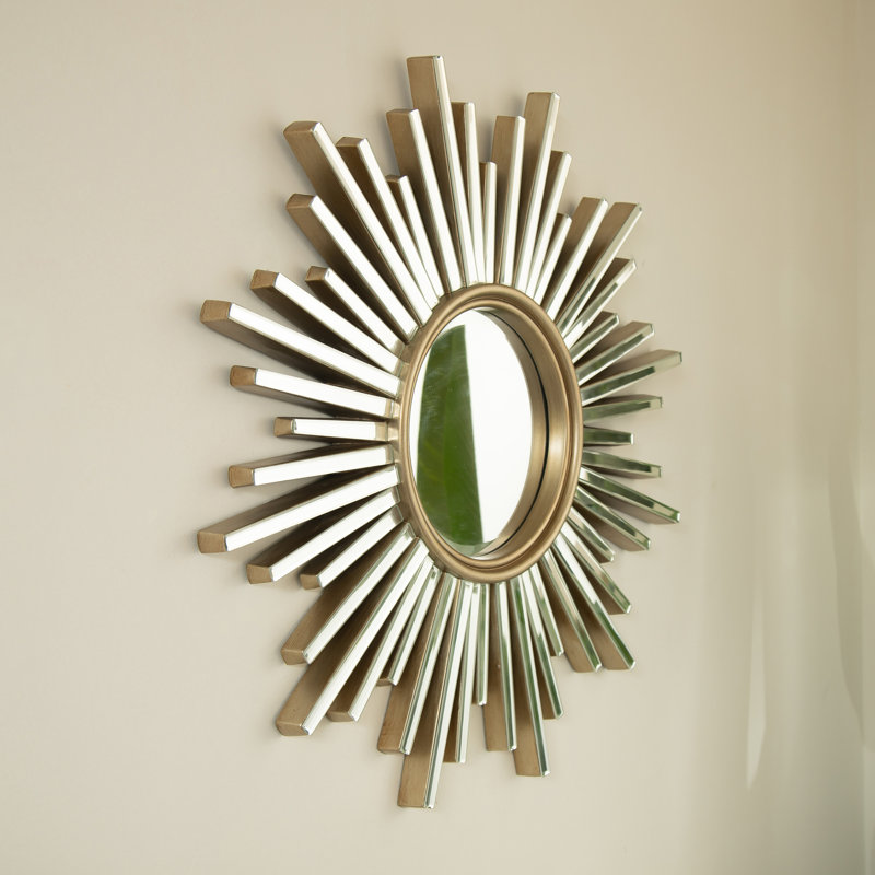 Miroir Gemme, miroir décoratif en forme de soleil en polyuréthane