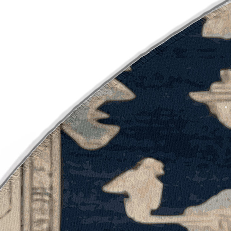 Tapis d'intérieur et d'extérieur surteint beige, Rond 5 pi