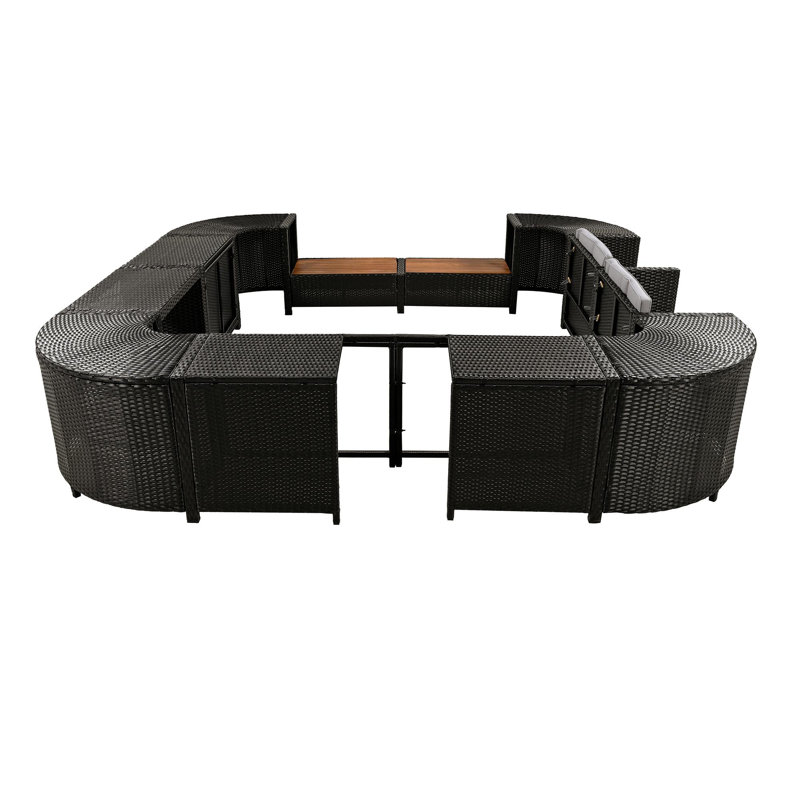 Ensemble de canapé modulaire en rotin pour l'extérieur Spa