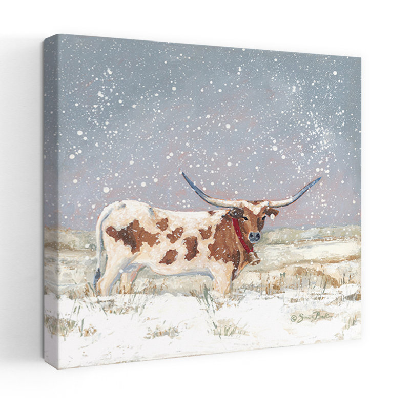 Paysage de vache abstrait Longhorn, H 32 po x l 32 po