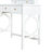 Space - Saving White Dressing Table With Reversible Mirror, Elegant Design Edge Molding, 5 Drawers For Cosmetics Storage, Stool Makeup Vanity Four Leaf And Golden Handles, Cushioned Comfort