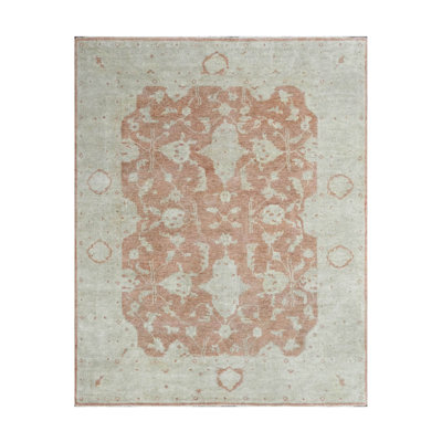 Tapis unique rouge / gris 8 pi 3 po x 9 pi 11 po