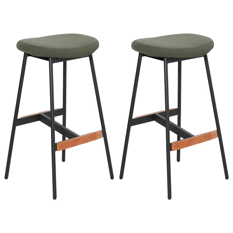 Upholstered Bar Stool, Green, Bar Stool (74.9cm Seat Height)