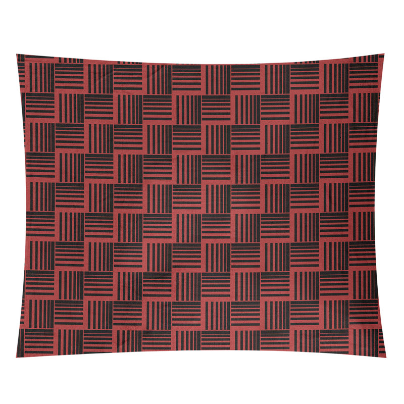 Tapisserie, H 27,5 po x l 37,5 po, Rouge/noir