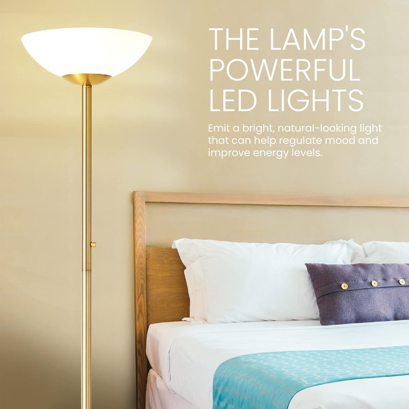 Super Bright LED Floor Lamp 8000 Lumens Dimmable 3000K Modern Design For Full Room Illumination