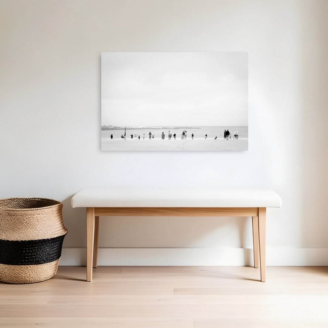 Serene Beach Figures Minimalist Peaceful Serene Coastal Wall Art Print