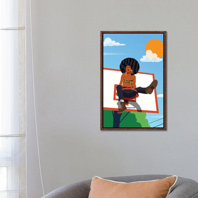 Afro And Hoops - Print on Canvas