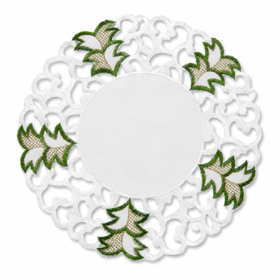 Salley Polyester Embroidered Round Placemat