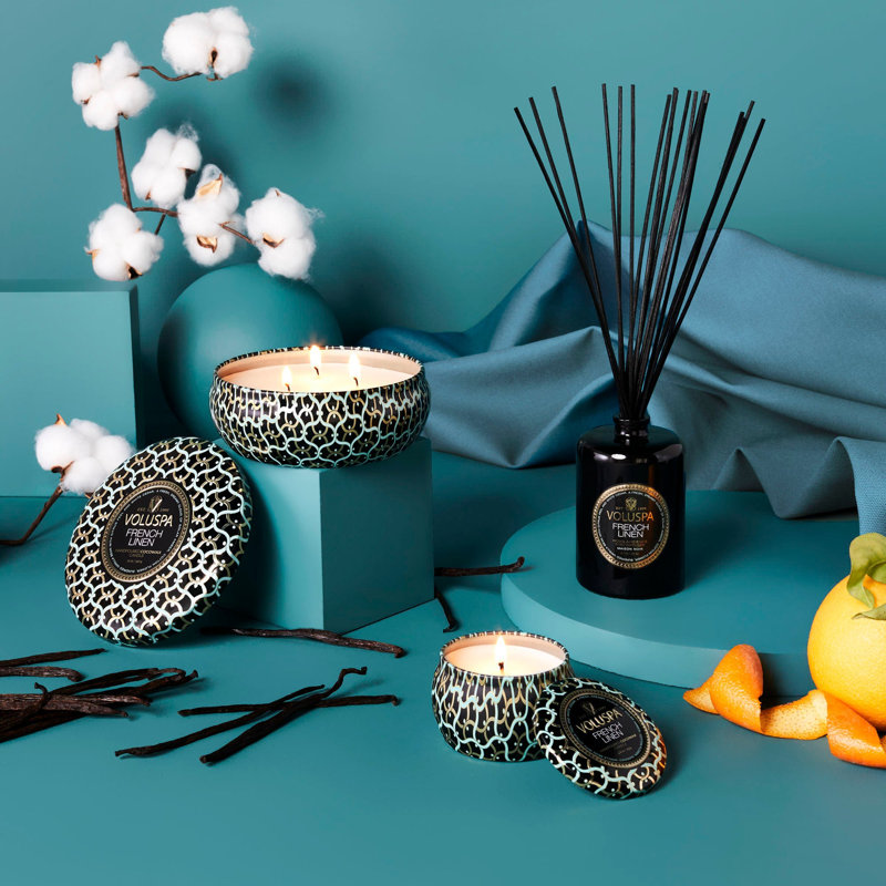 French Linen Reed Diffuser, Spice, Black