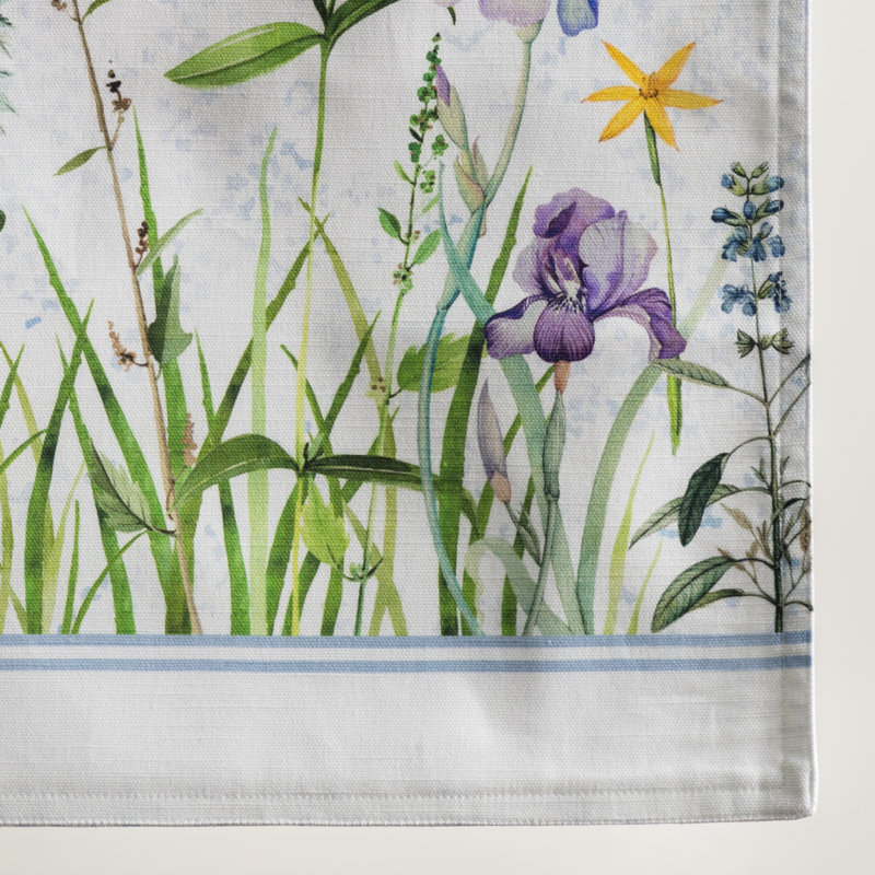100% Cotton Easter Table Runner, 72" L x 14.5" W, Floral 2