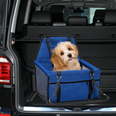 Sac de transport de siège de voiture pour animaux 15,7 x 14,6 x 16,5 po imperméable pour chats, bleu