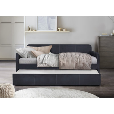 Tiara Upholstered Polyester Daybed with Trundle Bed