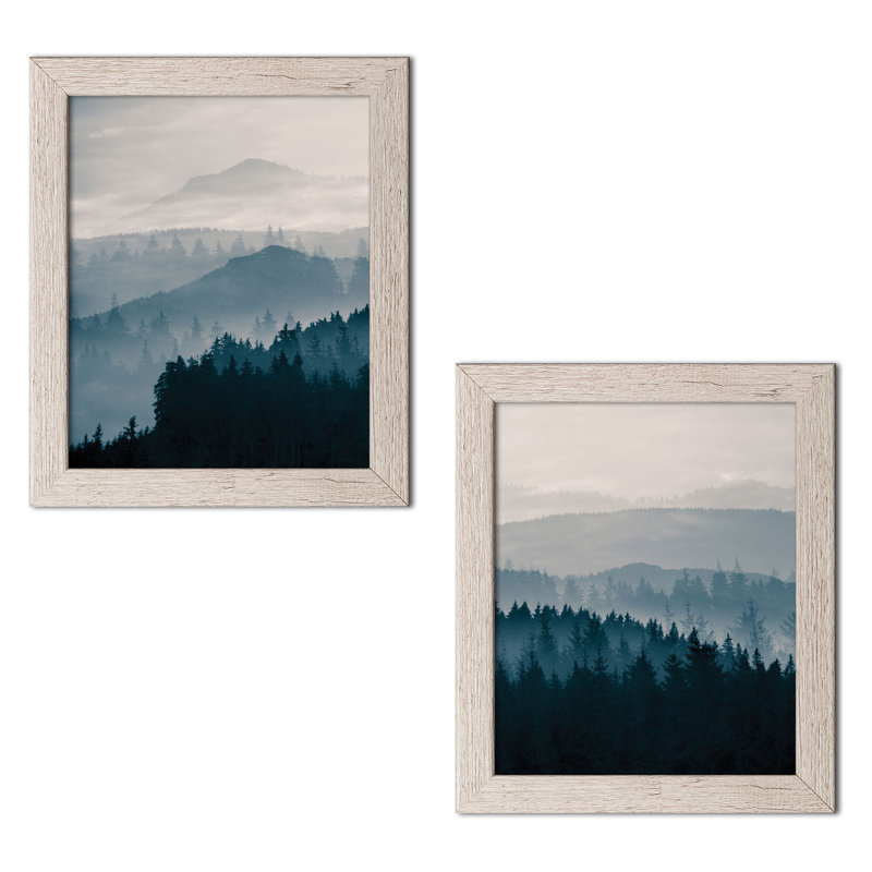 «Blue Mountains I and II», ensemble de 2 reproductions de photos, H 16 po x l 12 po x p 0,75 po, Papier encadré patiné