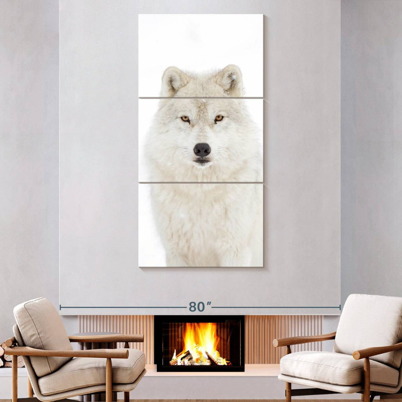 Snow White Arctic Wolf, 80" H x 39" W