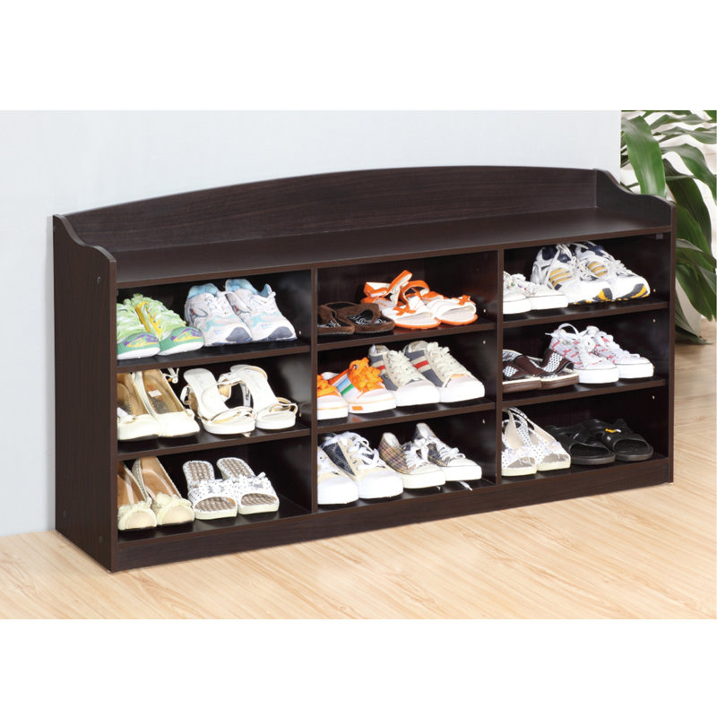 Banc d'entrée pour chaussures, étagère à chaussures ouverte pouvant accueillir 18 paires de chaussures