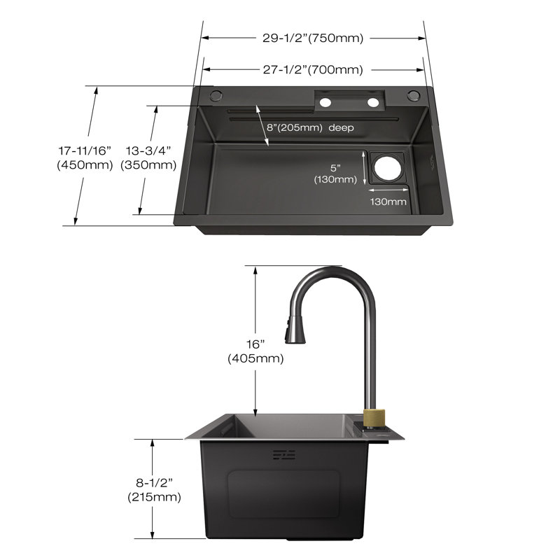 1 Bowl Drop-in Kitchen Sink