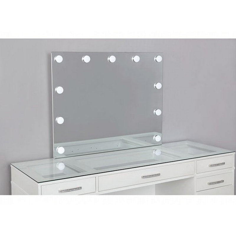 Ensemble coiffeuse et tabouret Rupe, Blanc lumineux