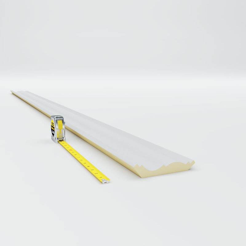 Primed White Polyurethane Traditional Crown Moulding 7-ft 10-1/2-in