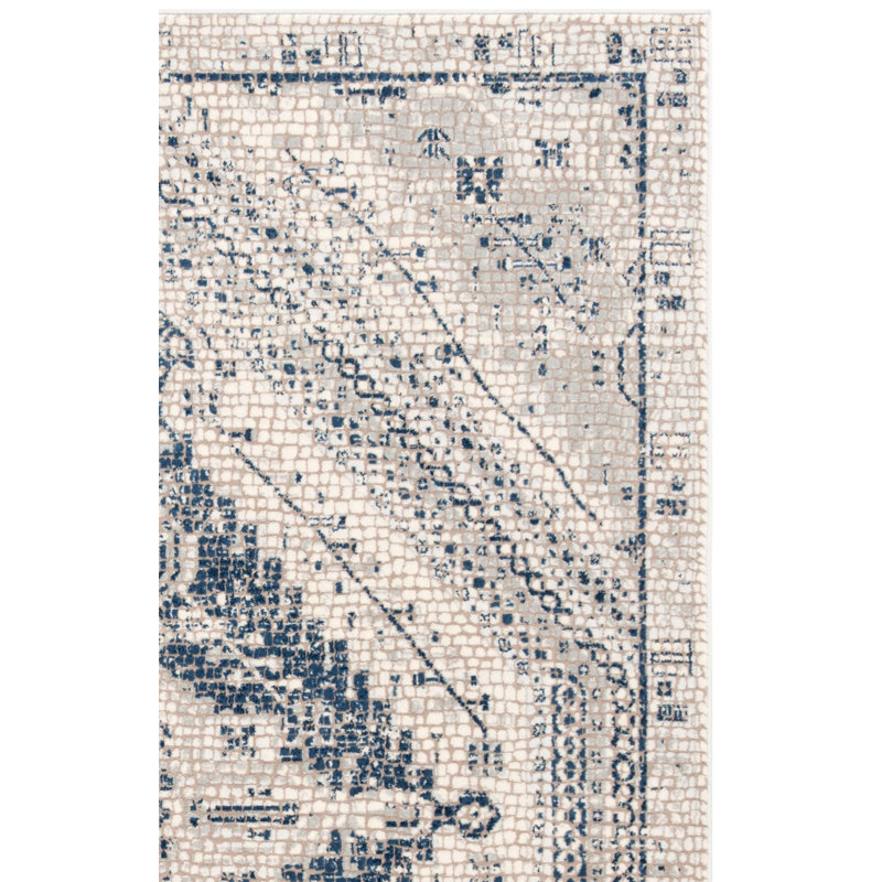 Tapis bleu marine / ivoire Fargo, Carré 6 pi 7 po