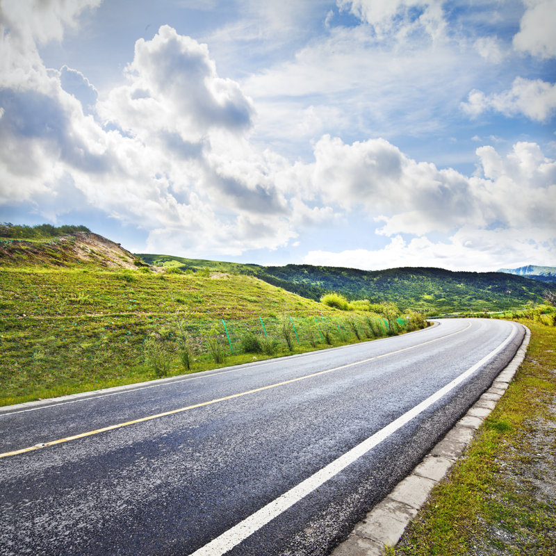 Grassland Road 1 Piece Wrapped Canvas Wall Art, 30cm H x 30cm W x 3.8cm D