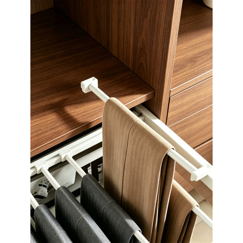 Système de rangement pour vêtements rétractable avec étagère à vêtements dissimulée, H 2,28 po x l 25,98 po x P 17,71 po