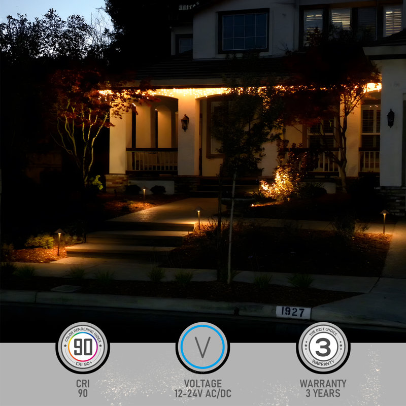 Chaleur 3W LED Landscape Light, Low Voltage Pathway Light, Waterproof, 5CCT, Bronze, 5CCT