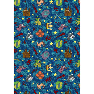 Whimsy Mythical Kingdom Blue Area Rug