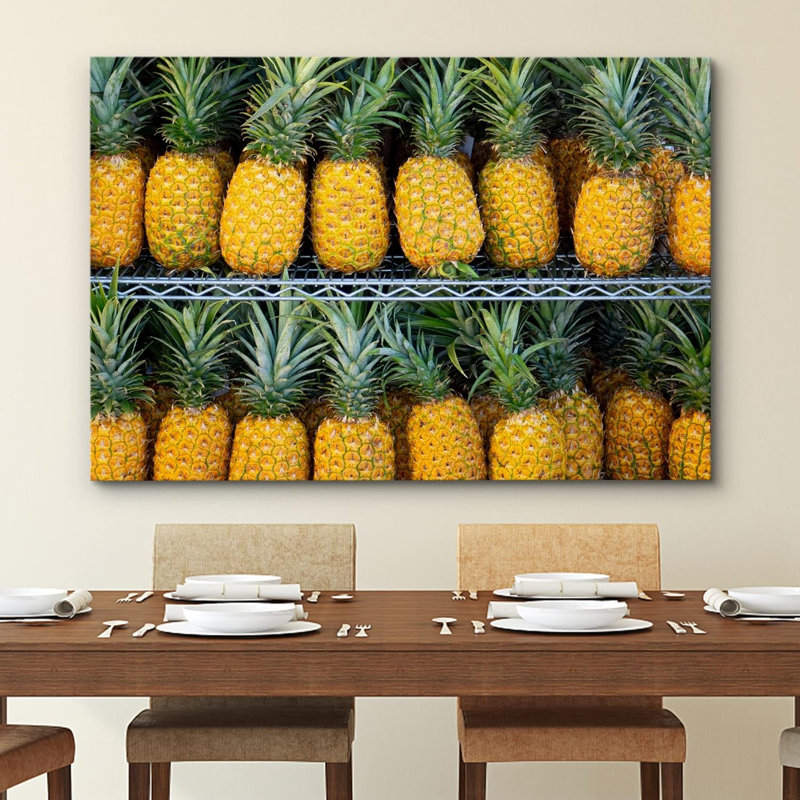 Tropical Island, vibrant, ananas vif, nourriture, cuisine, photographie de cuisine, décoration murale rustique