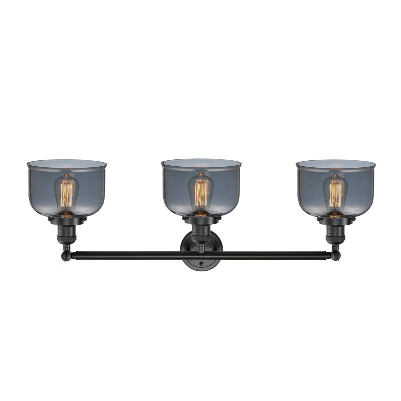 Bell - Luminaire de meuble-lavabo 3 lumières 32 po, Plaqué couleur fumée, Bronze frotté à l'huile, DEL