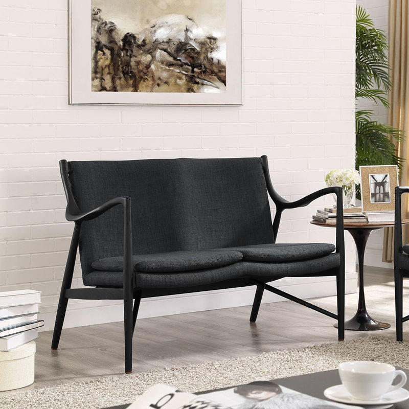 Causeuse Modway, Laine / viscose noire grise