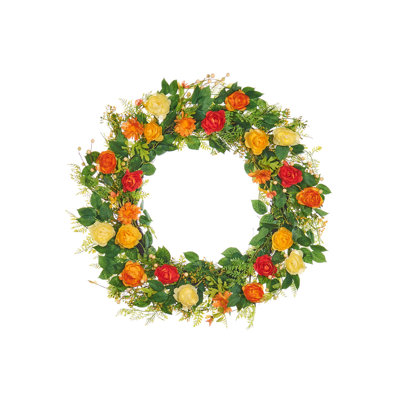 Faux Rose 80cm Wreath