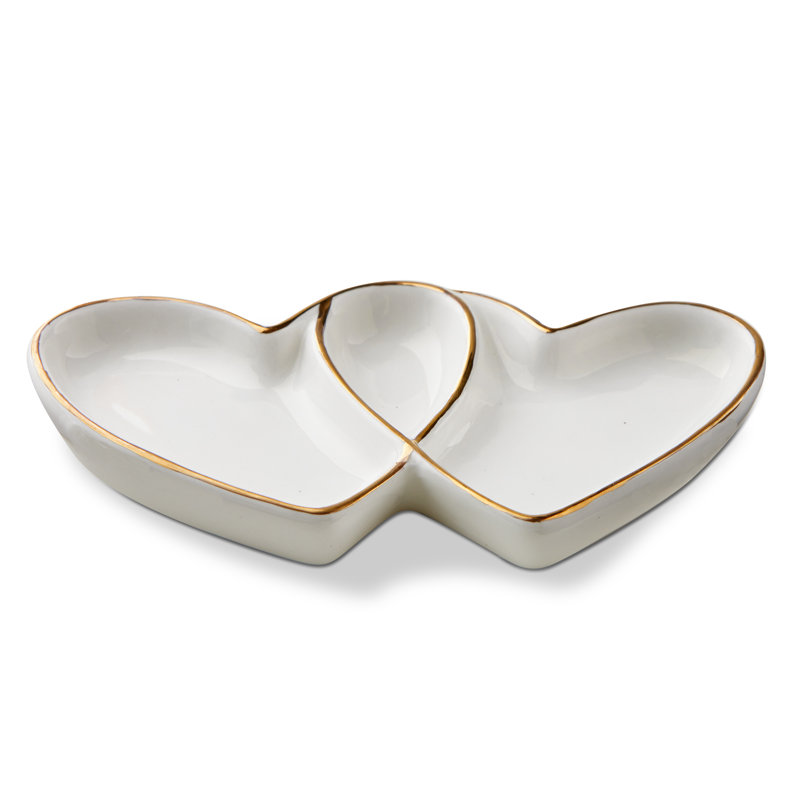 Sweetheart Trinket Dish White Multi Earthenware Everyday