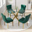 Ensemble de salle à manger à piédestal rond 5 pièces avec chaise capitonnée en velours pour salle à manger et salon-1248467047-1248467096-1248467099