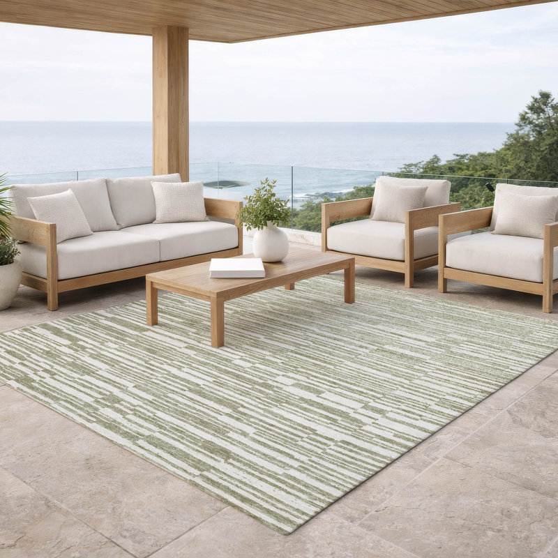Tapis intérieur / extérieur lavable à la machine Chantille ACN2907, 8 pi x 10 pi, Sauge