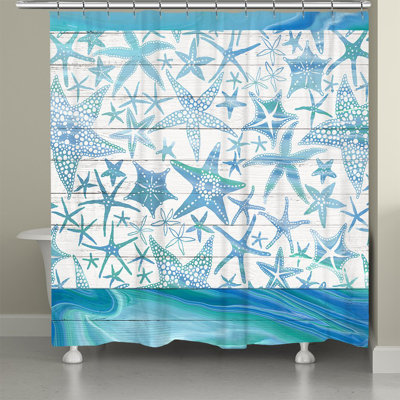 Ortez Starfish Waves Shower Curtain