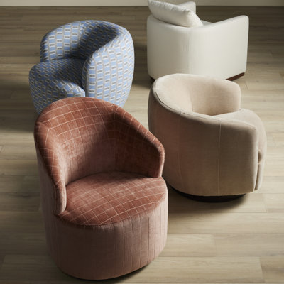 Deryn Upholstered Swivel Barrel Chair
