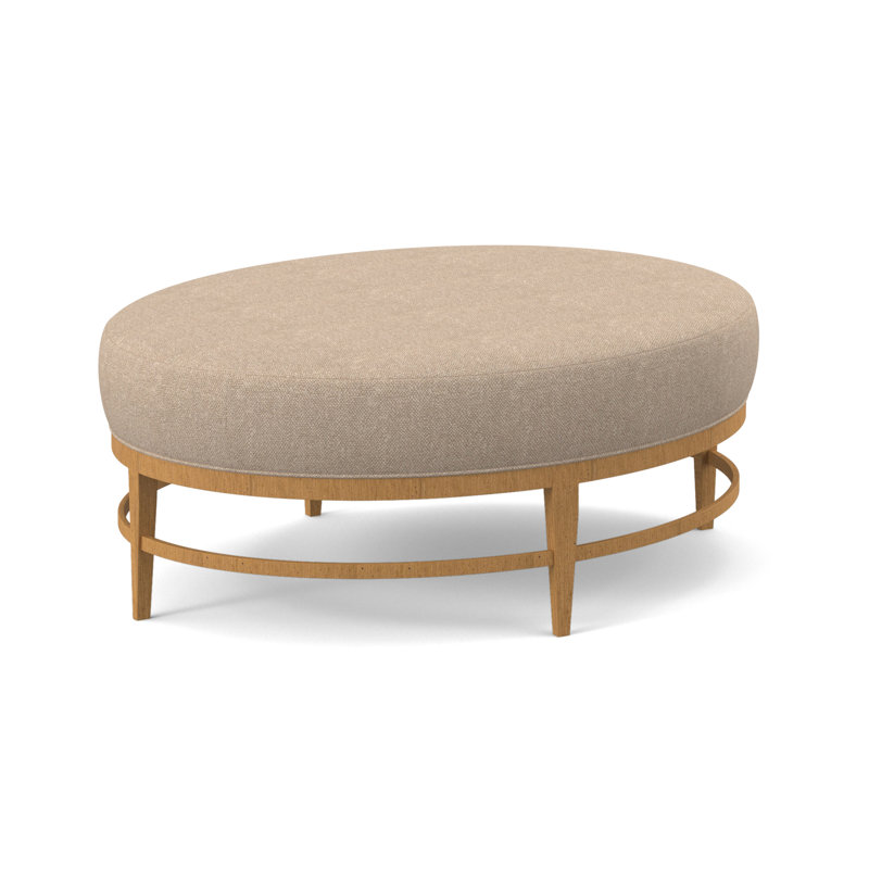 Elliptic Oval Ottoman, Amber, Venice Navy 100% Polyester