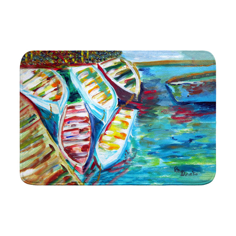 Six Rowboats Bath Mat, 36" L x 24" W