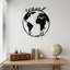 Voyagez dans le monde en métal - décoration murale carte du monde moderne, globe mural en métal noir pour salon, bureau ou entrée