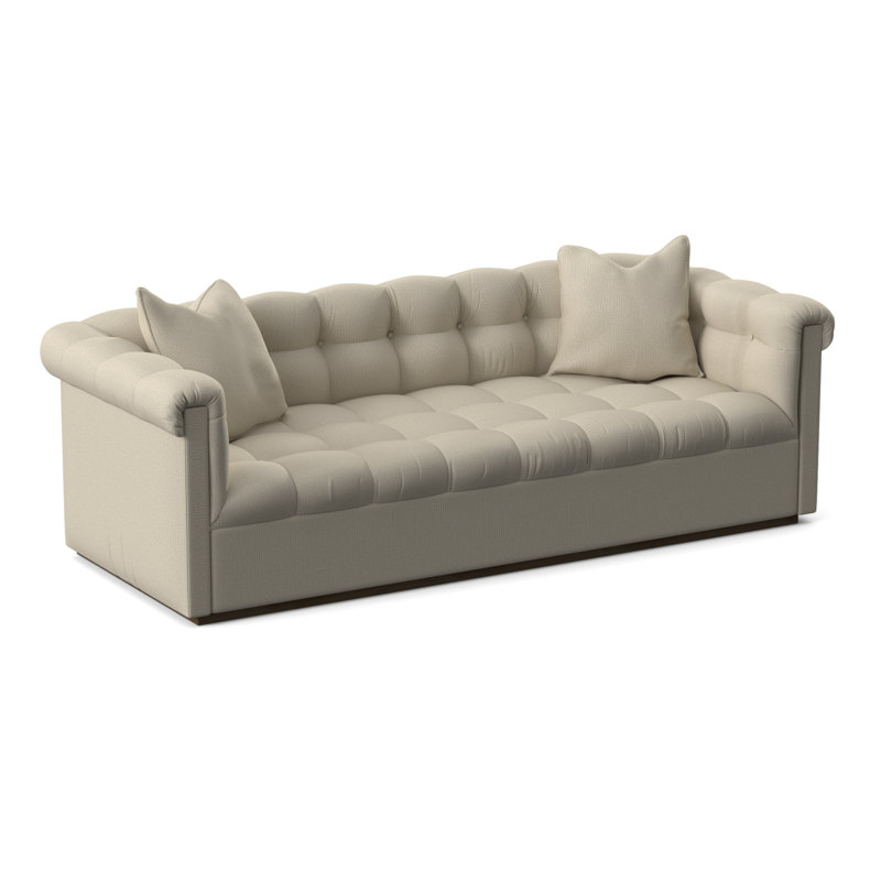 Thom Filicia Home 98" Nottingham Sofa, Tuck Linen, Havana