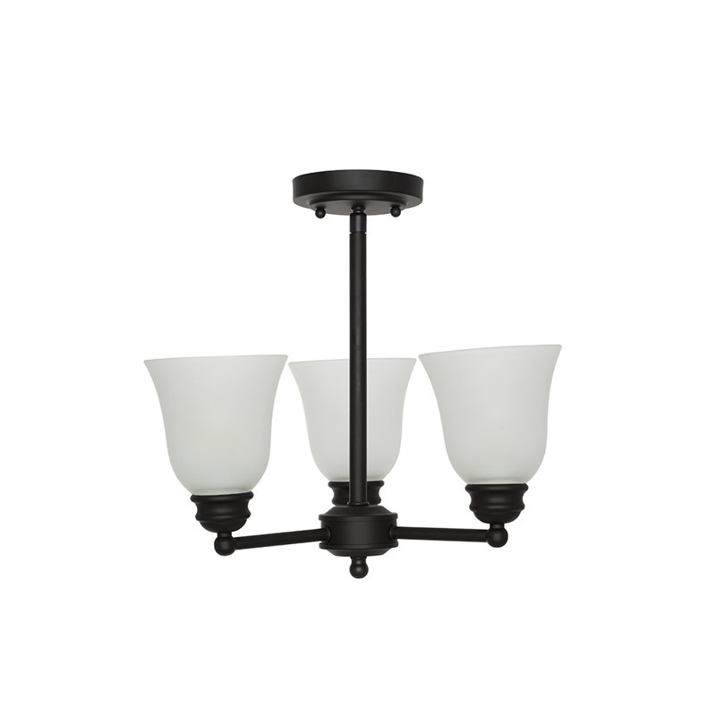 Pirro Glass Semi Flush Mount, Bronze