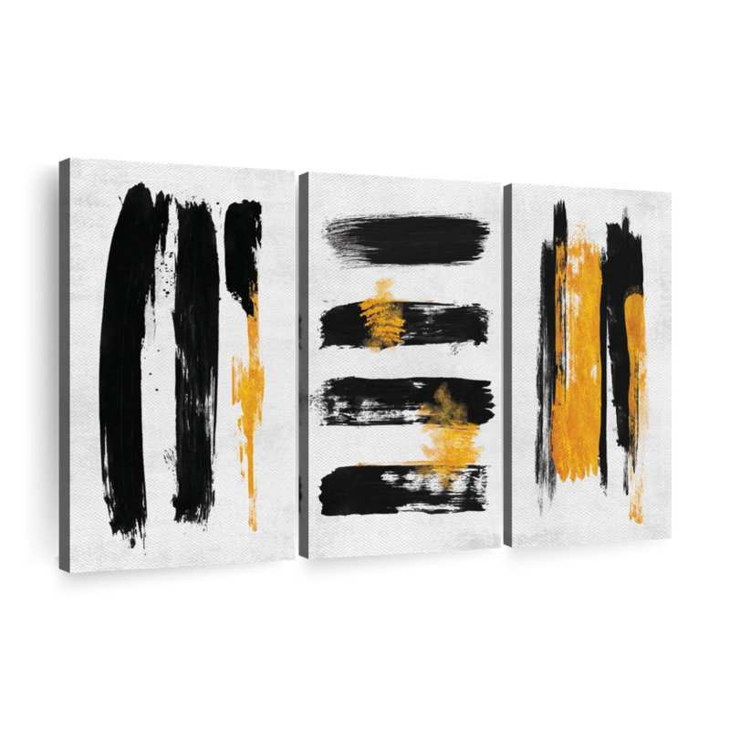 Three Panel Abstract Multi Piece Canvas Print, 38" H x 24" W x 1.25" D