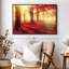Impression sur toile forêt rouge vif-100689101